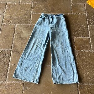 hollister blue jeans wide leg